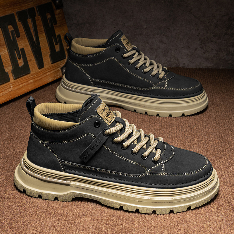 Muške Martin čizme, visoke, mikrovlakna koža, vodootporne i prozračne, iznad koljena, klin 1–3 cm, zima 2024