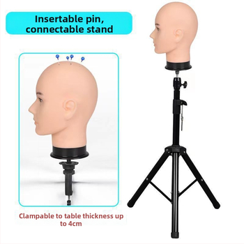 Model glave za periku - duga ravna kosa s pramenom, svilenkasta kosa, može se bojiti ili kovrčati