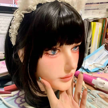 Model glave za periku - duga ravna kosa s pramenom, svilenkasta kosa, može se bojiti ili kovrčati