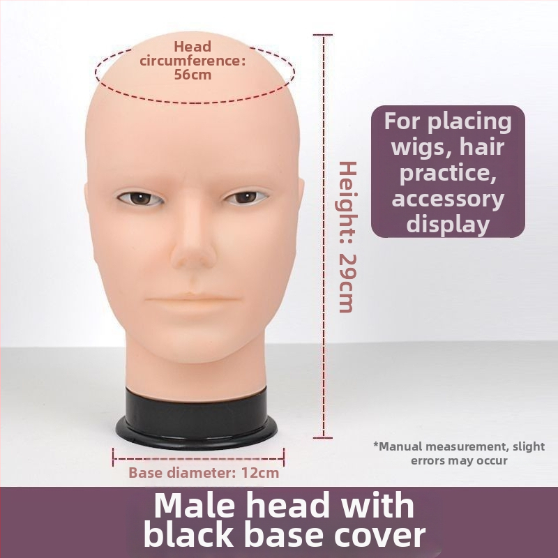 Model glave za periku - duga ravna kosa s pramenom, svilenkasta kosa, može se bojiti ili kovrčati