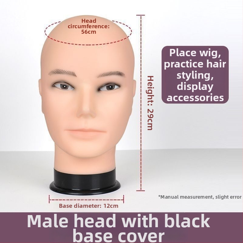 Model glave za periku - duga ravna kosa s pramenom, svilenkasta kosa, može se bojiti ili kovrčati