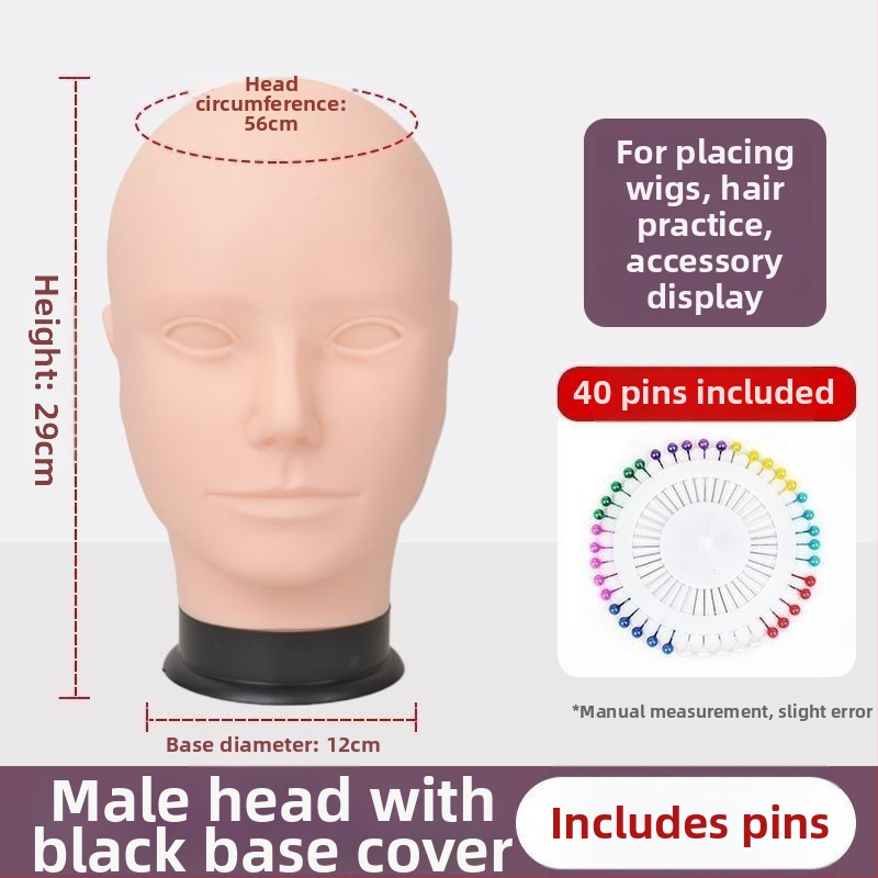 Model glave za periku - duga ravna kosa s pramenom, svilenkasta kosa, može se bojiti ili kovrčati