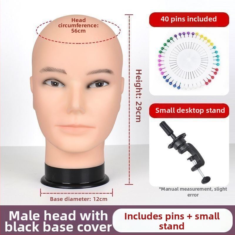 Model glave za periku - duga ravna kosa s pramenom, svilenkasta kosa, može se bojiti ili kovrčati