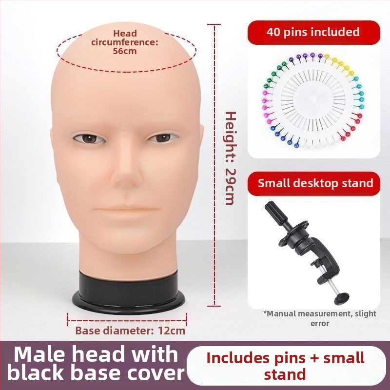 Model glave za periku - duga ravna kosa s pramenom, svilenkasta kosa, može se bojiti ili kovrčati