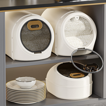 Cutie de depozitare pentru orez, PP, capacitate 10 L sau mai mare, sigilată, rezistentă la umezeală și insecte, de calitate alimentară, stil Nordic