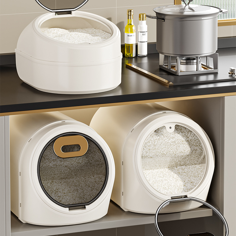 Cutie de depozitare pentru orez, PP, capacitate 10 L sau mai mare, sigilată, rezistentă la umezeală și insecte, de calitate alimentară, stil Nordic