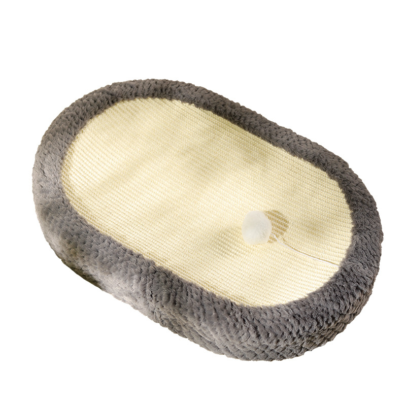 Brushi gnijezdo za kućne ljubimce sa sisalnom užadi za grebanje i plišanim unutarnjim dijelom, ovalni oblik, otporno na habanje za pse