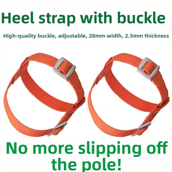 Set za penjanje po stupovima za električare: kopča za nogu, pojasevi za penjanje, proširene i debele pete te metalne vezice — zimска uporaba