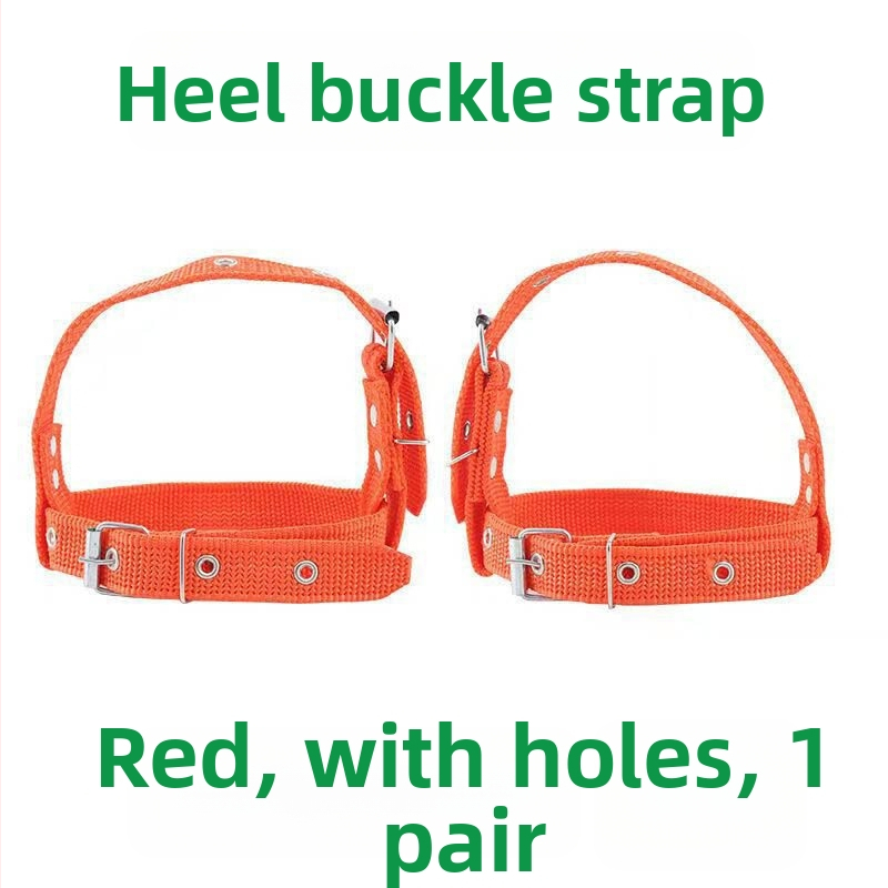 Set za penjanje po stupovima za električare: kopča za nogu, pojasevi za penjanje, proširene i debele pete te metalne vezice — zimска uporaba