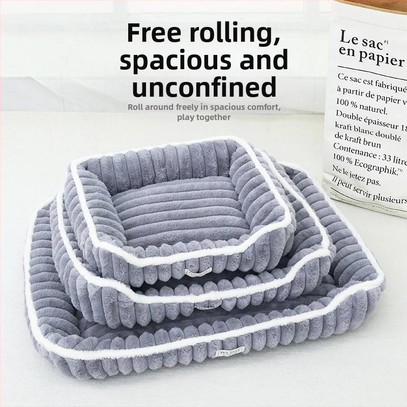 Štvorostruki gnezdo za kućne ljubimce od umjetne zečje dlake, za pse i mačke malih i srednjih veličina — duboki san, sve sezone. Marka Barang Pets. Kod proizvoda: Imitation rabbit down square nest