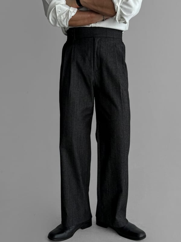 Pantaloni bărbați, amestec de bumbac 80% bumbac, Stil business ușor, Croială dreaptă, Decor cu fermoar, Primăvară-Toamnă