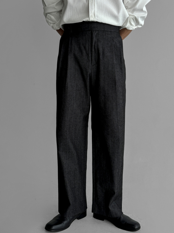 Pantaloni bărbați, amestec de bumbac 80% bumbac, Stil business ușor, Croială dreaptă, Decor cu fermoar, Primăvară-Toamnă