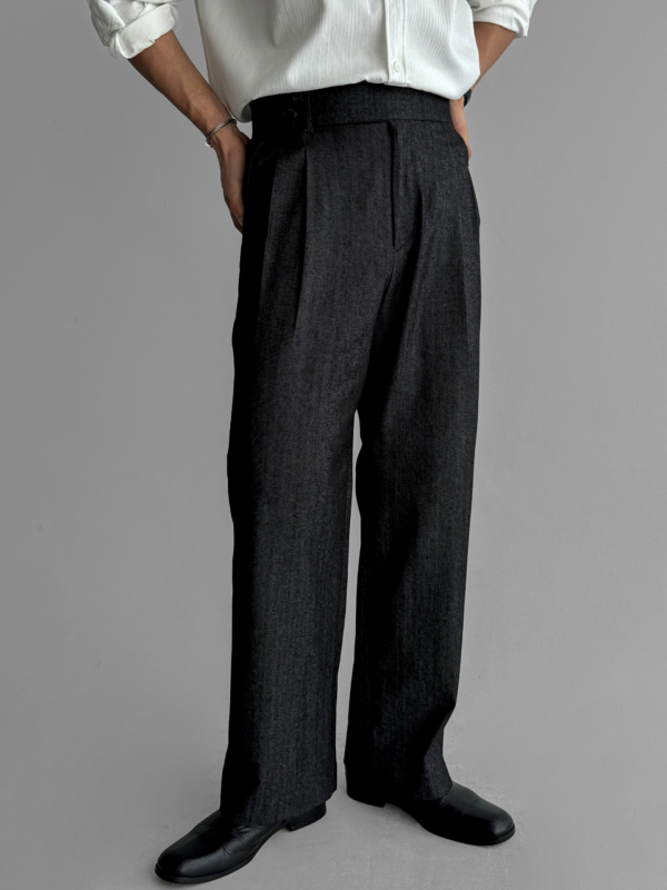 Pantaloni bărbați, amestec de bumbac 80% bumbac, Stil business ușor, Croială dreaptă, Decor cu fermoar, Primăvară-Toamnă