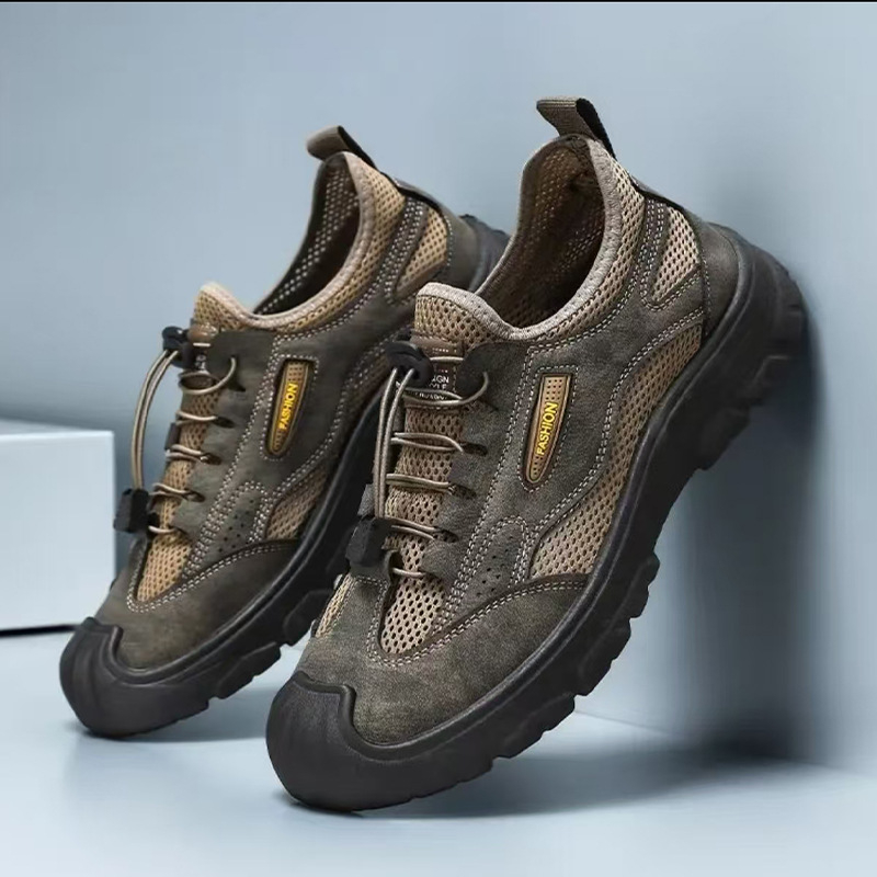 Muške Slip-On tenisice s mrežastim gornjim dijelom, vintage stil, prozračne za vanjsku upotrebu (mrežasti gornji dio, protuklizna potplata, zaštita od udara)