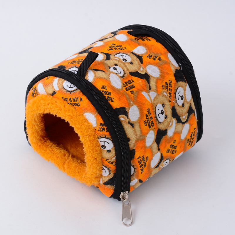 Cuib pentru hamster, din bumbac, formă circulară, portabil, pentru interior, stil desen animat