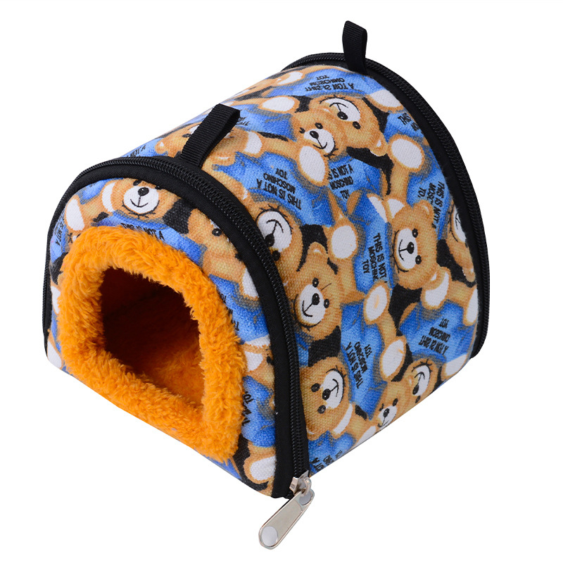 Cuib pentru hamster, din bumbac, formă circulară, portabil, pentru interior, stil desen animat