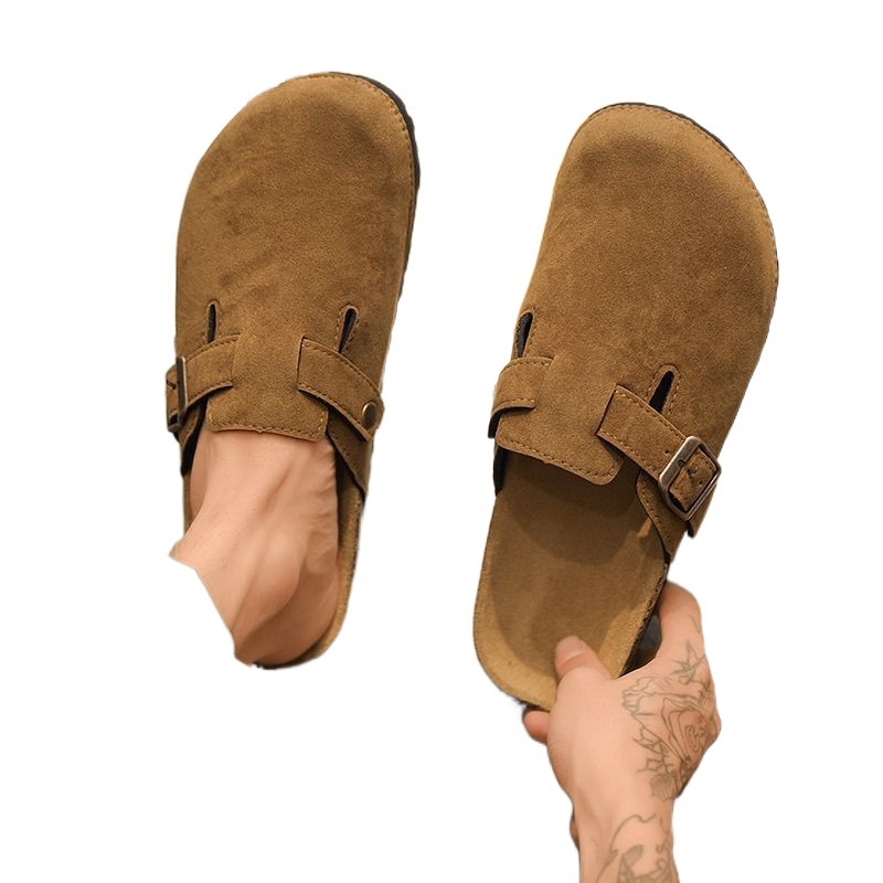 Férfi szandálok, PU felsőrész, EVA talp, csúszásmentes, Slip-On zárt orrú, nyár 2024