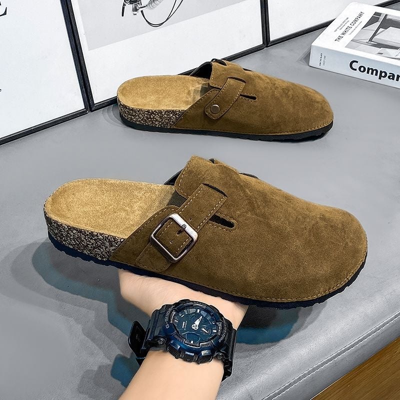 Férfi szandálok, PU felsőrész, EVA talp, csúszásmentes, Slip-On zárt orrú, nyár 2024