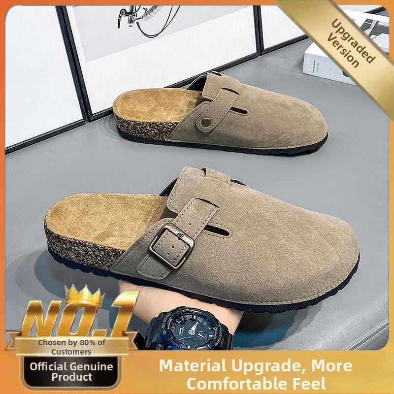 Férfi szandálok, PU felsőrész, EVA talp, csúszásmentes, Slip-On zárt orrú, nyár 2024