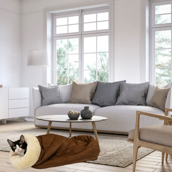 Macska fészek – poliészter belső meleg zárt ágy macskáknak, téli és őszi használatra, kapacitás 500