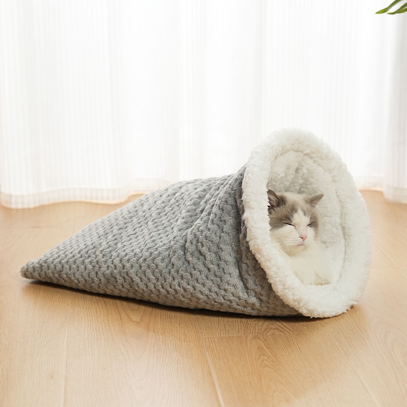 Macska fészek – poliészter belső meleg zárt ágy macskáknak, téli és őszi használatra, kapacitás 500