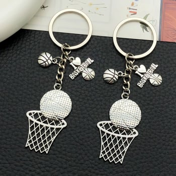 Kosárlabda háló kulcstartó – NBA fanatikusoknak szóló ajándéktárgy, cink ötvözet, modern művészeti stílus