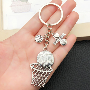 Kosárlabda háló kulcstartó – NBA fanatikusoknak szóló ajándéktárgy, cink ötvözet, modern művészeti stílus