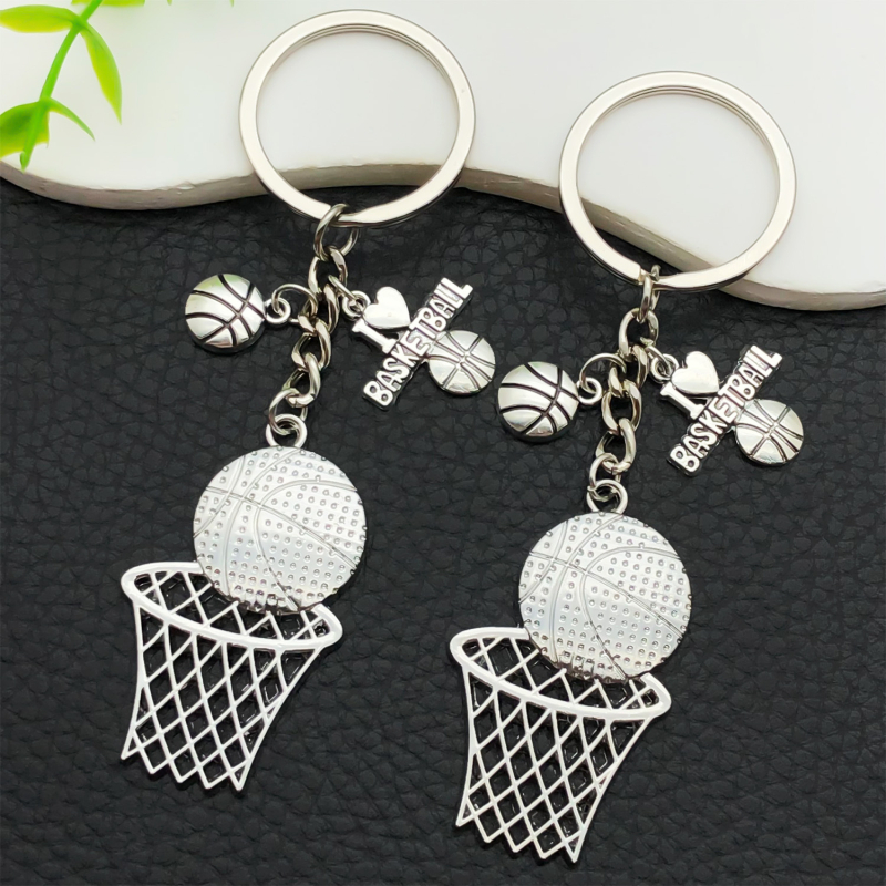 Kosárlabda háló kulcstartó – NBA fanatikusoknak szóló ajándéktárgy, cink ötvözet, modern művészeti stílus
