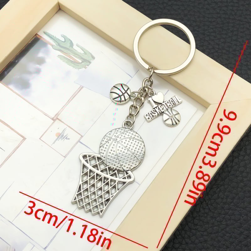 Kosárlabda háló kulcstartó – NBA fanatikusoknak szóló ajándéktárgy, cink ötvözet, modern művészeti stílus