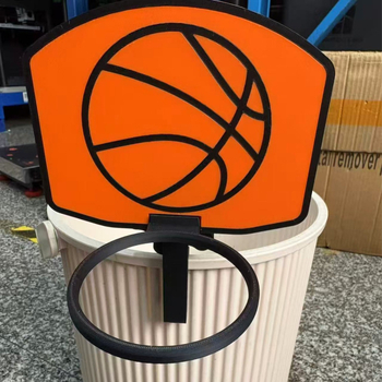 3D-iztiskani koš za smeće s obručom za košarku – PLA materijal, moderno umjetničko djelo, dekorativni ornament
