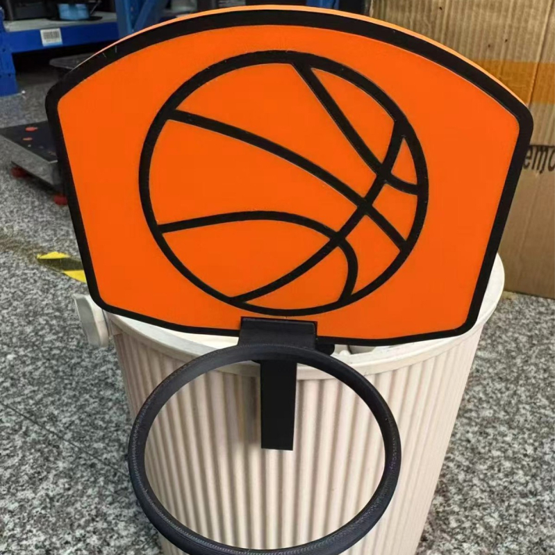 3D-iztiskani koš za smeće s obručom za košarku – PLA materijal, moderno umjetničko djelo, dekorativni ornament