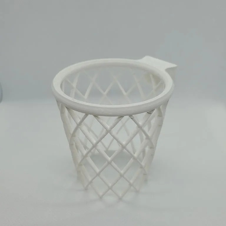 3D-εκτυπωμένος δίσκος-δοχείο για στυλό με μπασκετικό στεφάνι, για επιφάνεια εργασίας — PLA, στρογγυλό σχήμα, Διαθέσιμη προσαρμογή, Εκτύπωση λογότυπου