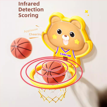 Vješeni koš za košarku s inteligentnim senzorom i tajmerom, plastična konstrukcija, za djecu, unutarnja upotreba