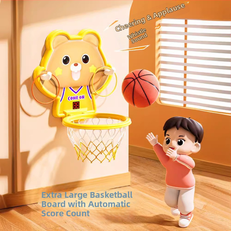 Vješeni koš za košarku s inteligentnim senzorom i tajmerom, plastična konstrukcija, za djecu, unutarnja upotreba