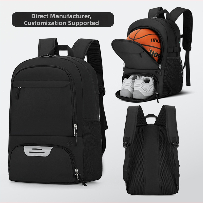 Batoh na basketbal so samostatnou priehradkou na loptu a priehradkou na topánky, veľká kapacita, polyester