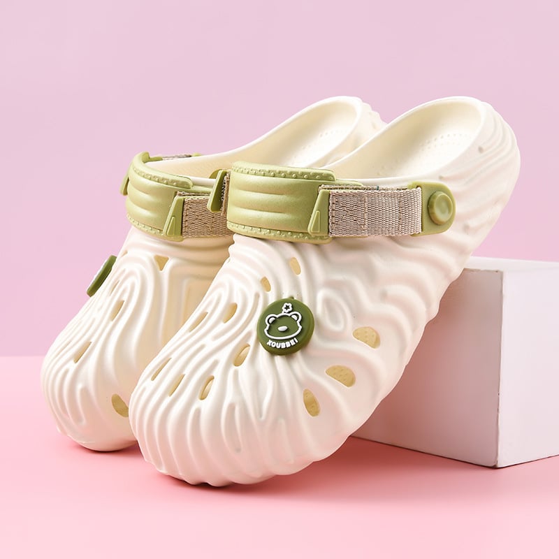 Papuci Crocs din EVA pentru femei, respirabili, cu partea superioară EVA și talpa EVA, talpă groasă, turnare prin injecție