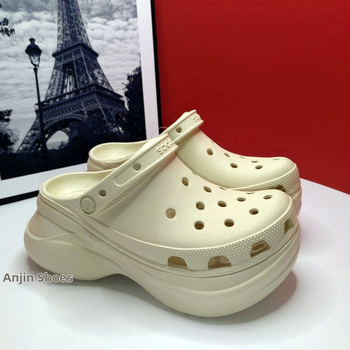 Croos Little Whale papuci de plajă pentru femei cu talpă EVA, grosime 3 cm+, anti-alunecare, amortizare și susținere a piciorului, respirabile pentru exterior