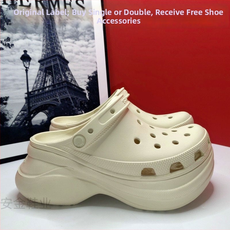 Croos Little Whale papuci de plajă pentru femei cu talpă EVA, grosime 3 cm+, anti-alunecare, amortizare și susținere a piciorului, respirabile pentru exterior