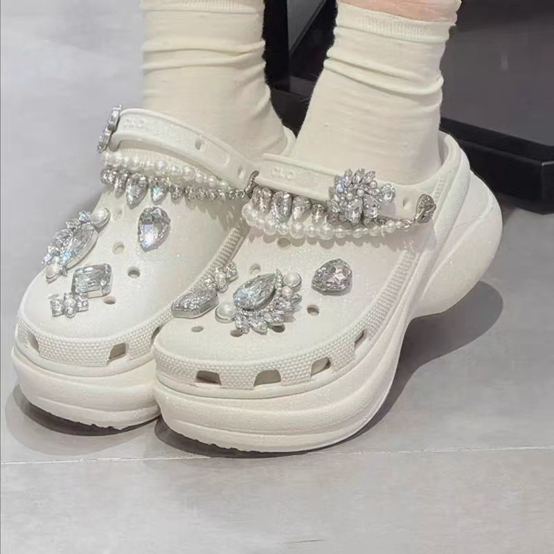 Croos Little Whale papuci de plajă pentru femei cu talpă EVA, grosime 3 cm+, anti-alunecare, amortizare și susținere a piciorului, respirabile pentru exterior