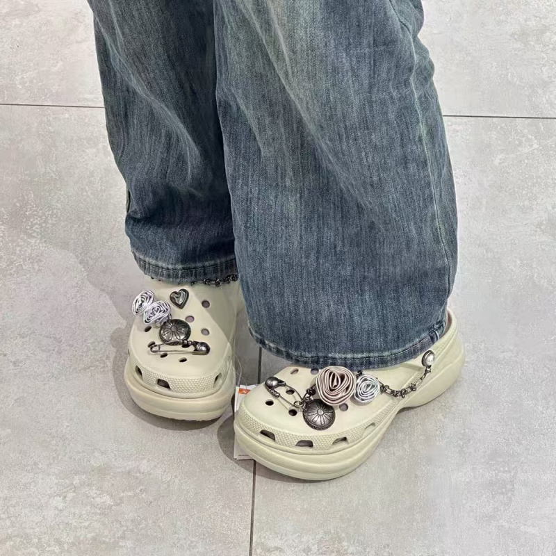 Croos Little Whale papuci de plajă pentru femei cu talpă EVA, grosime 3 cm+, anti-alunecare, amortizare și susținere a piciorului, respirabile pentru exterior