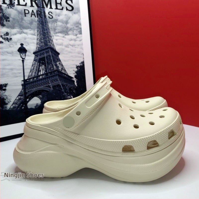 Croos Little Whale papuci de plajă pentru femei cu talpă EVA, grosime 3 cm+, anti-alunecare, amortizare și susținere a piciorului, respirabile pentru exterior