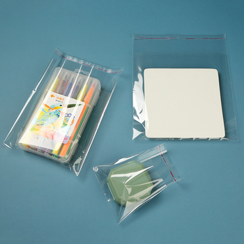 OPP διαφανής αυτοσφραγιζόμενη σακούλα συσκευασίας, παχύτερο πλαστικό, μήκος σφράγισης 0,8 εκ, κατάλληλη για κοσμήματα, ρούχα και τρόφιμα