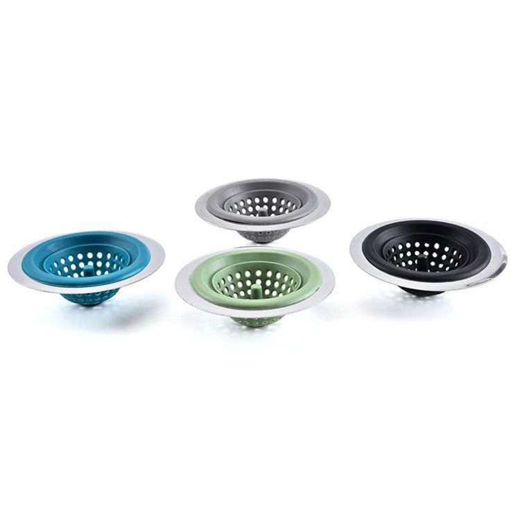 Silikonski kuhinjski filter za sudoper s rubom od nehrđajućeg čelika – filtracija vode i odvajanje otpadnih tvari pri odljevu