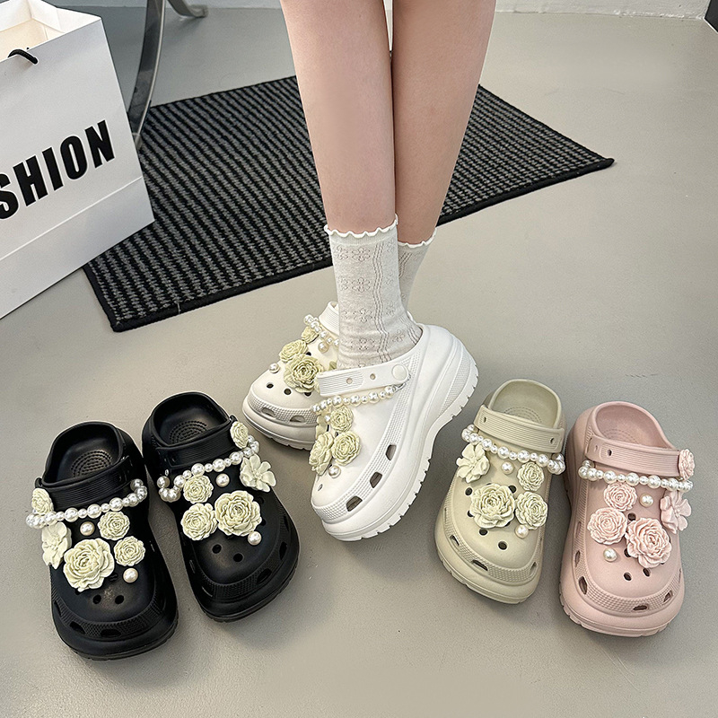 Pantofi perforați fără șiret pentru femei, EVA upper și EVA talpă, design floral, lansare 2025