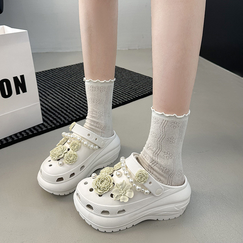 Pantofi perforați fără șiret pentru femei, EVA upper și EVA talpă, design floral, lansare 2025