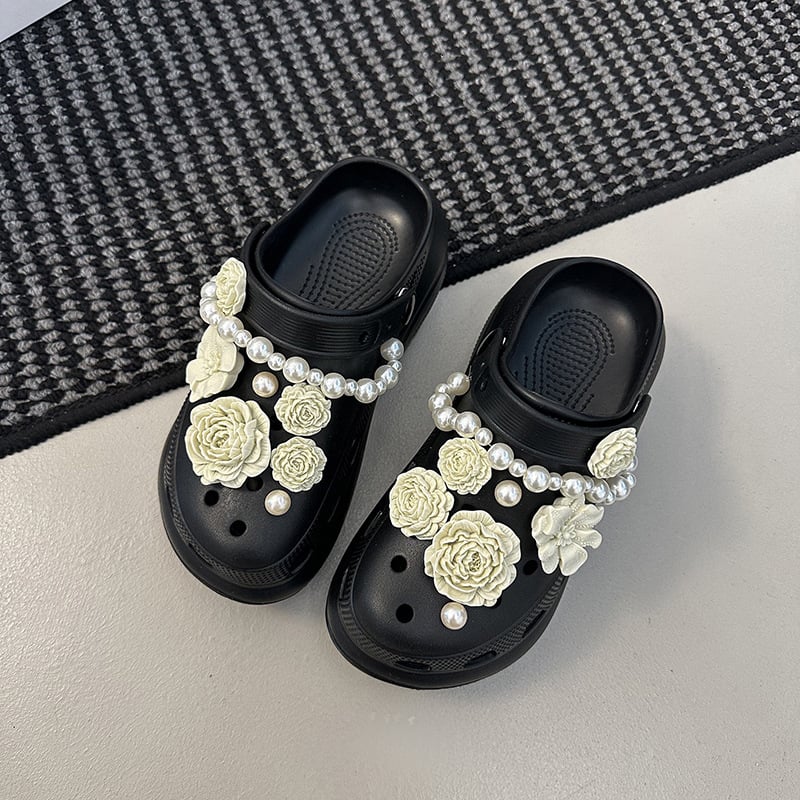 Pantofi perforați fără șiret pentru femei, EVA upper și EVA talpă, design floral, lansare 2025