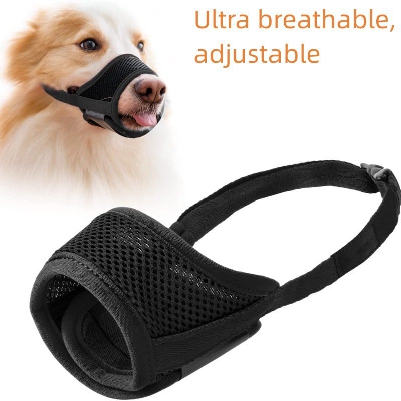 Botniță reglabilă pentru câini, anti-mușcare, anti-hrană și anti-lătrat; respirabilă și permite aportul de apă pentru câini mari