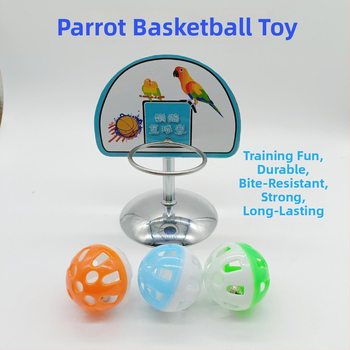 Kovový stojan na papagaja pre basketbal — interaktívna výcviková hračka, značka Chuanbao