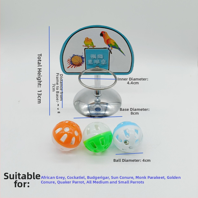 Kovový stojan na papagaja pre basketbal — interaktívna výcviková hračka, značka Chuanbao