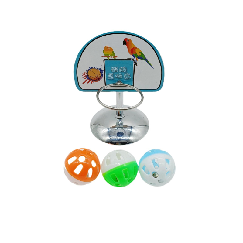 Suport metalic pentru papagal de baschet — jucărie interactivă de antrenament, marca Chuanbao